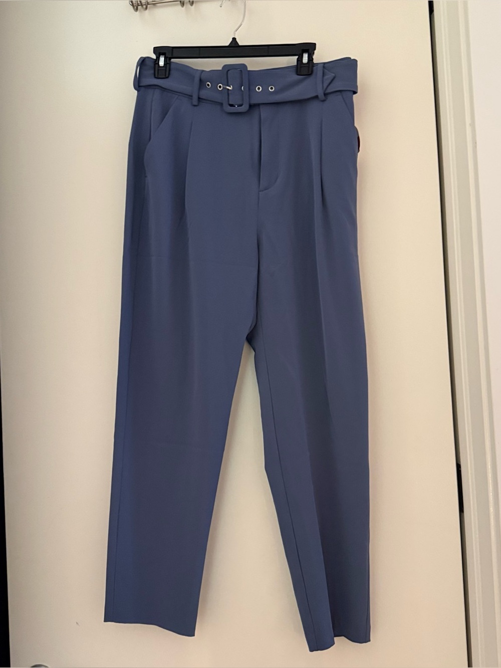 Jason Wu High-Waist Belted Trouser Pants | Slate Blue